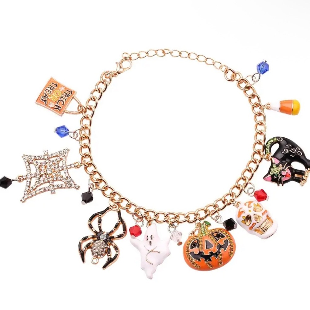 Gold Halloween Charm Bracelet
